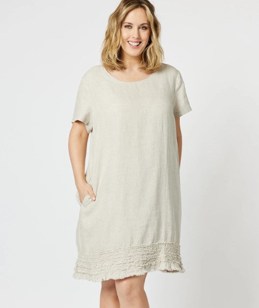 LINEN Frill DRess natural