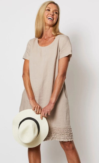 LINEN Frill DRess natural