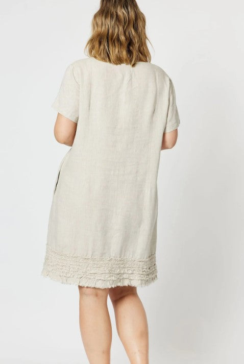 LINEN Frill DRess natural