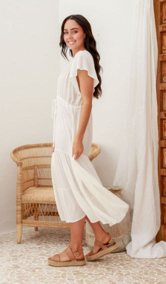 White boho dress