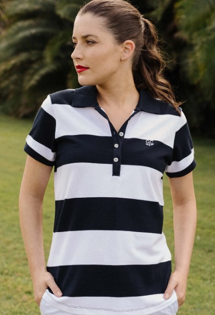 Navy striped Polo