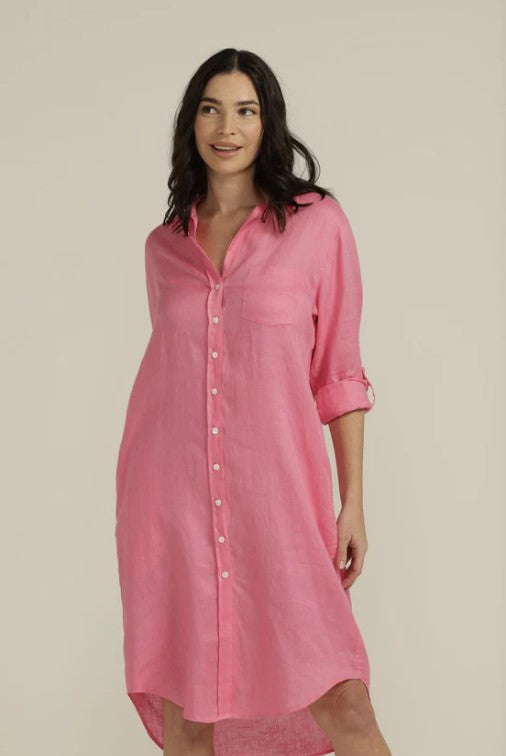 Buttoned dress pink