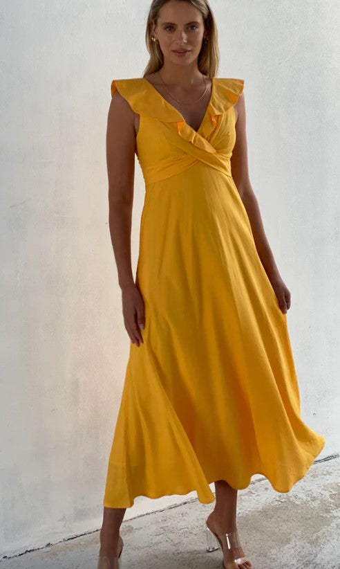 Gold mustard dress