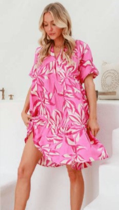 Pink leaflet dress