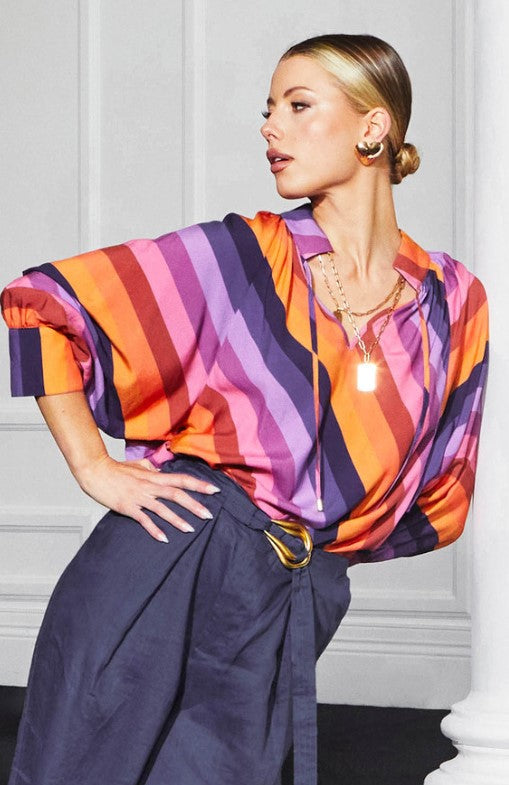 Sunset stripe blouse