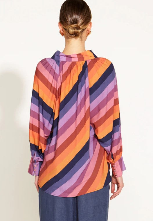 Sunset stripe blouse