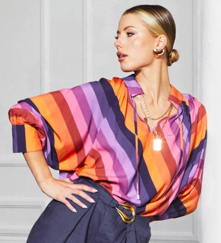 Sunset stripe blouse