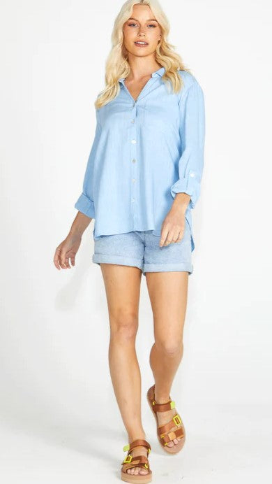 Taylor long shirt chambray