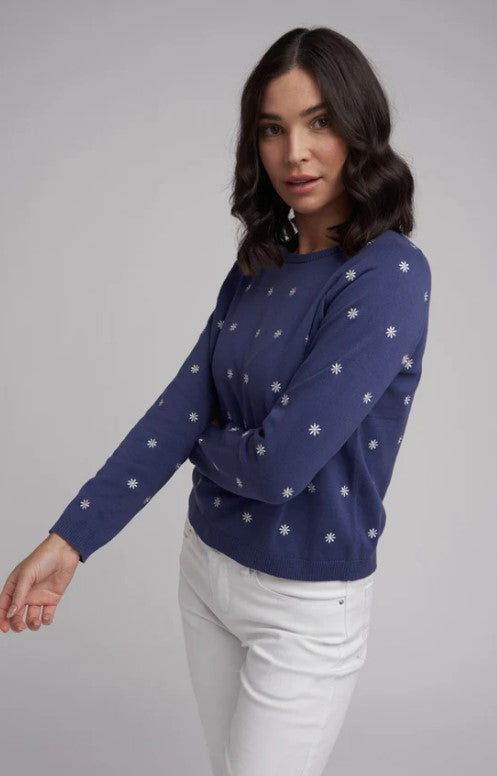 Blue daisy sweater