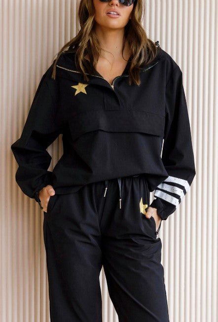 Star Hood Sprayed Jacket blk