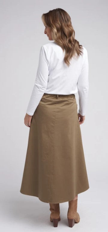 Brown Buttoned Aline skirt