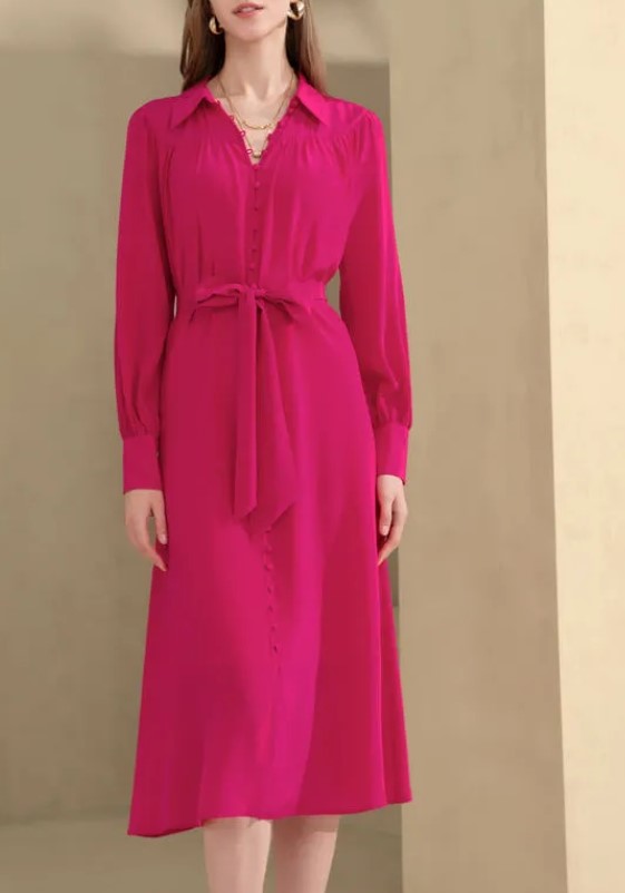 Peony Silk Hot pink dress