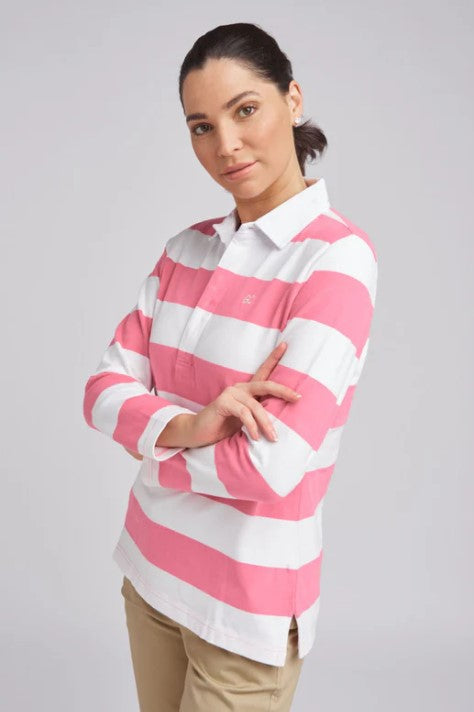 Stripe rugby bubble gum shirt