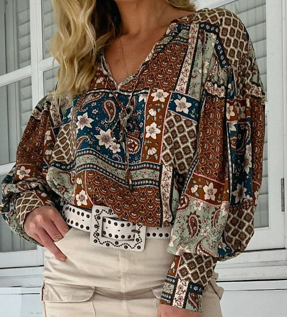 Mara Top Izabelle print