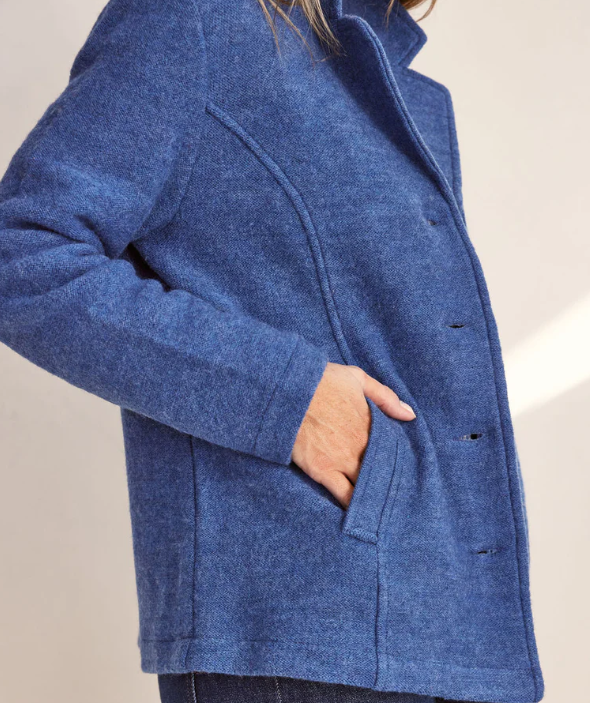 Boiled Wool Jacket Blue