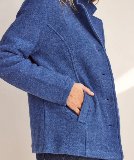 Boiled Wool Jacket Blue