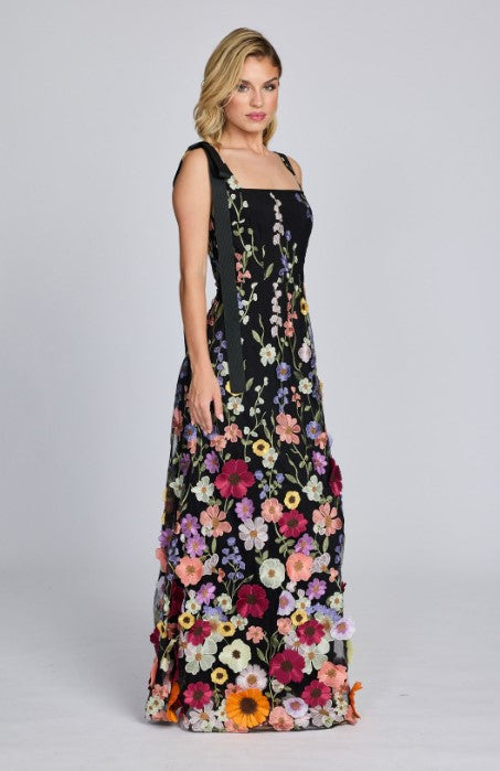 Black ribbon Maxi dress