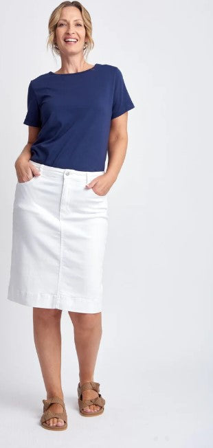 GC White denim skirt