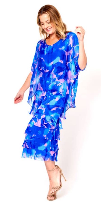 Cobalt silk dress