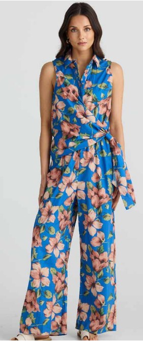 Amfal floral blue jumpsuit