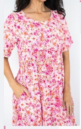 PInk flower floral dress