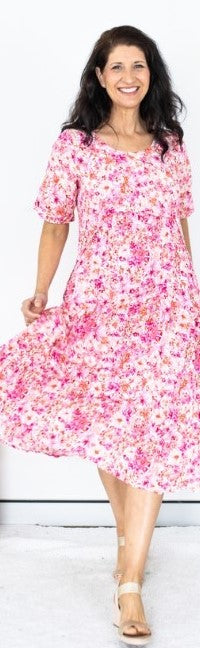 PInk flower floral dress