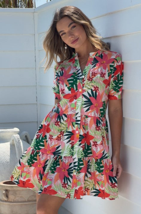 tropical short dress