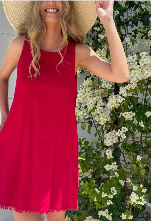 Freya red cotton dress