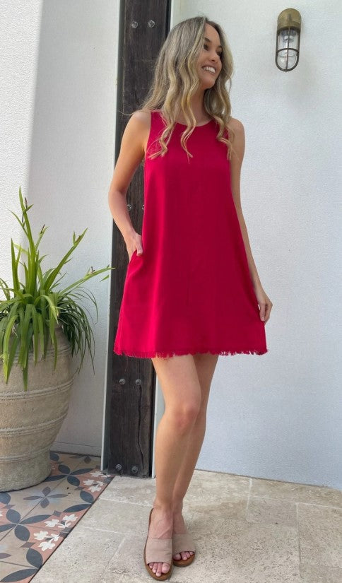 Freya red cotton dress