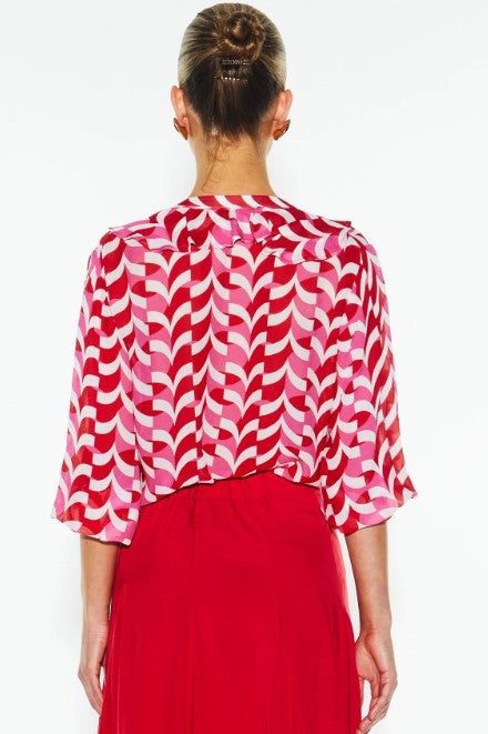 jUST LOVE FRILL BLOUSE RED