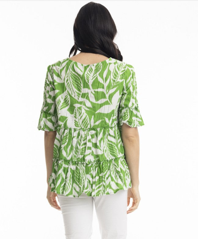 Green leaf xmas blouse