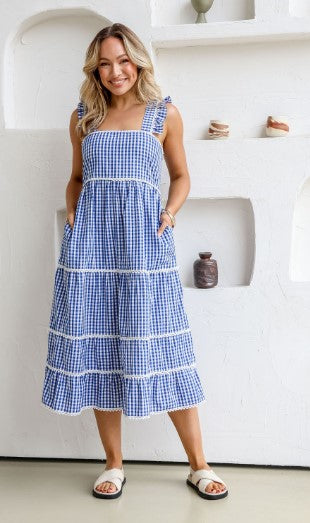 GINGHAM BLUE DRESS