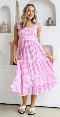 Pink gingham dress