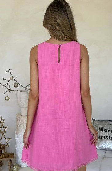 Freya Pink linen dress