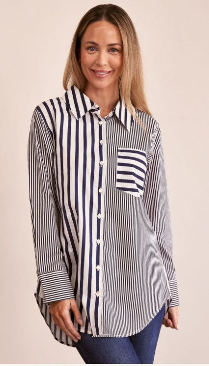 Navy stripe Cotton shirt