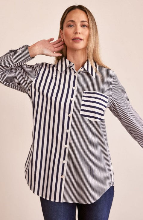 Navy stripe Cotton shirt