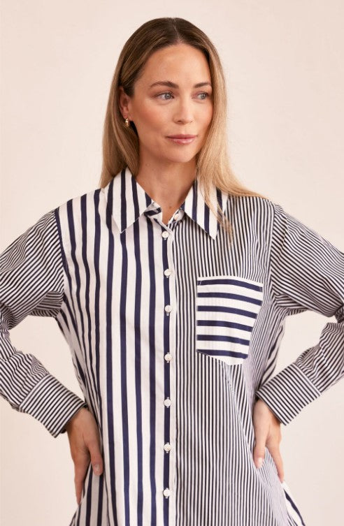 Navy stripe Cotton shirt