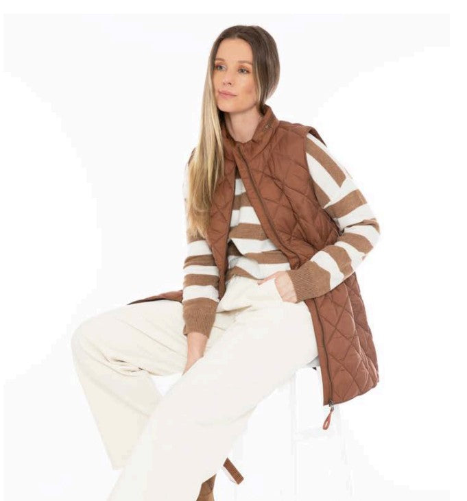 Longline Puffer Chocolate vest