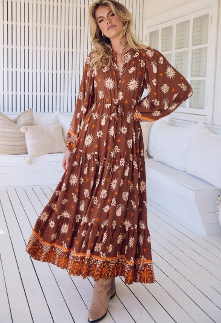 Hayley Maxi dress Dela Sol print