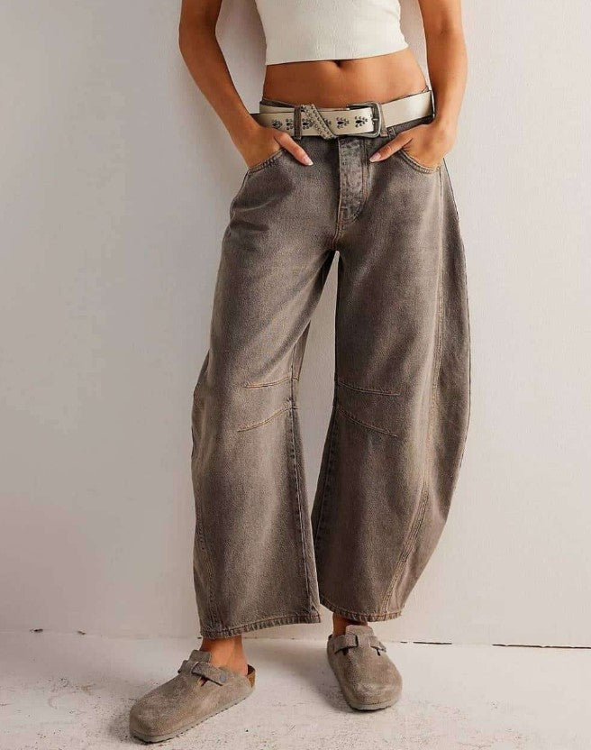 Grey choc Flare 3/4 jeans