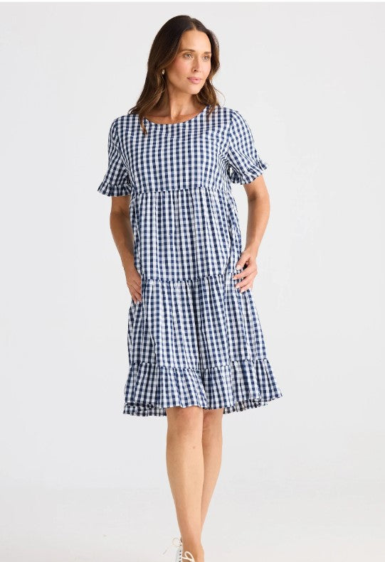 BT Clementine  Navy Gingham dress