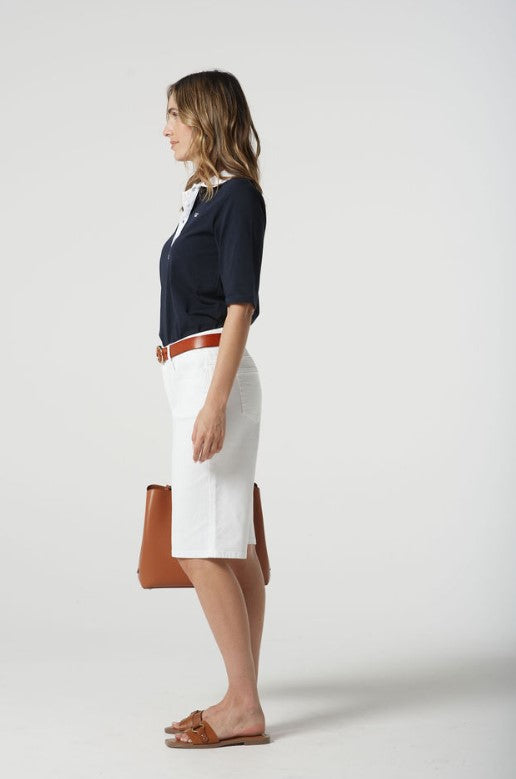 GC White denim shorts