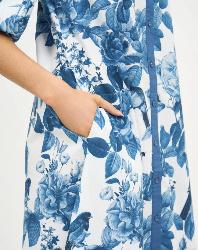 Blue Floral cotton dress