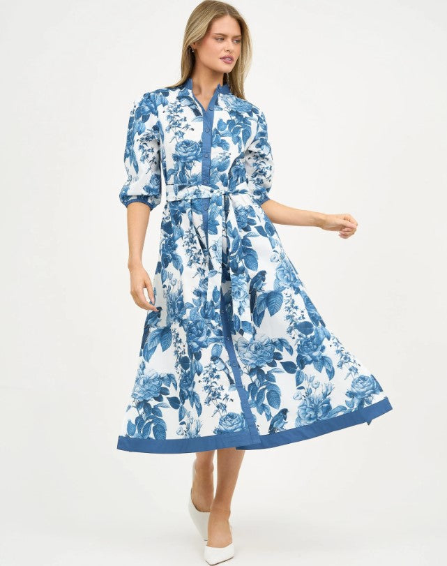 Blue Floral cotton dress