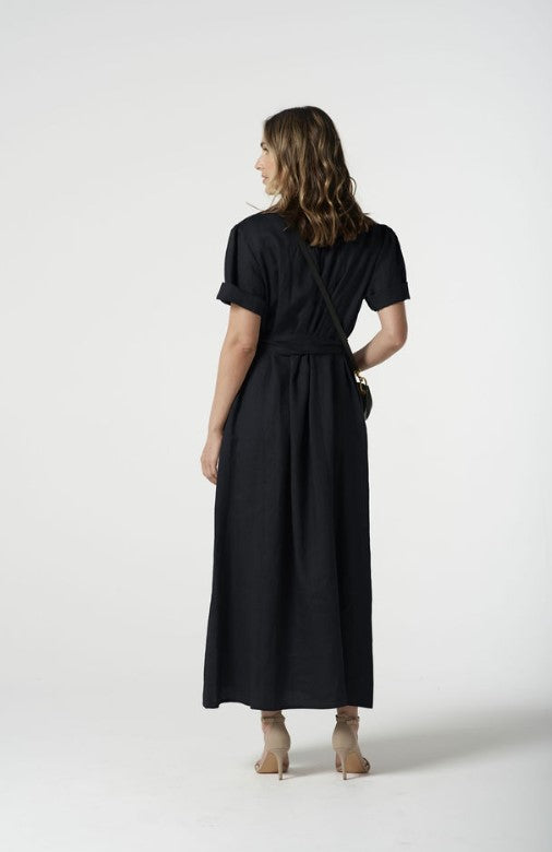 GC S/S Deep Navy cotton shirt dress
