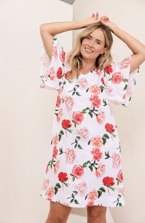 Linen Rose Flutter dress