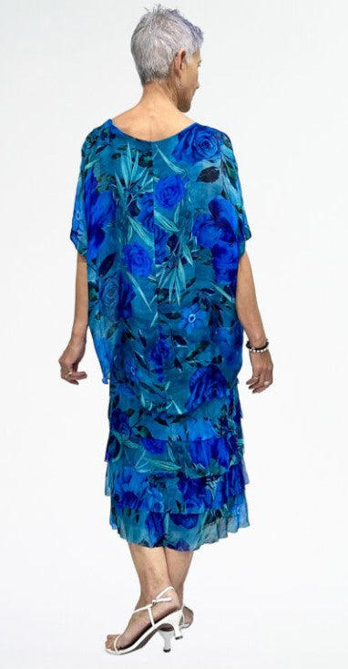 Silk Blue floral dress