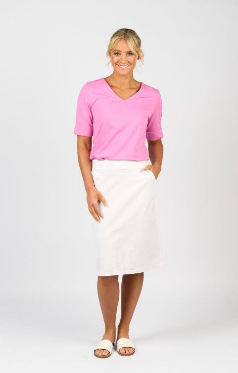 Vassailli white cotton skirt