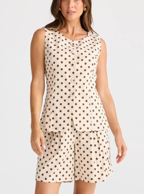 Choc polka dott vest