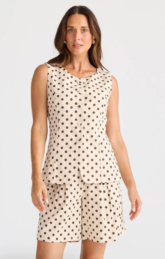 Choc polka dott vest